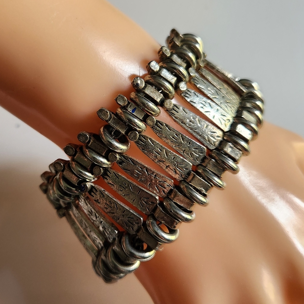Silvertone Turkish Metal Coin Bracelet